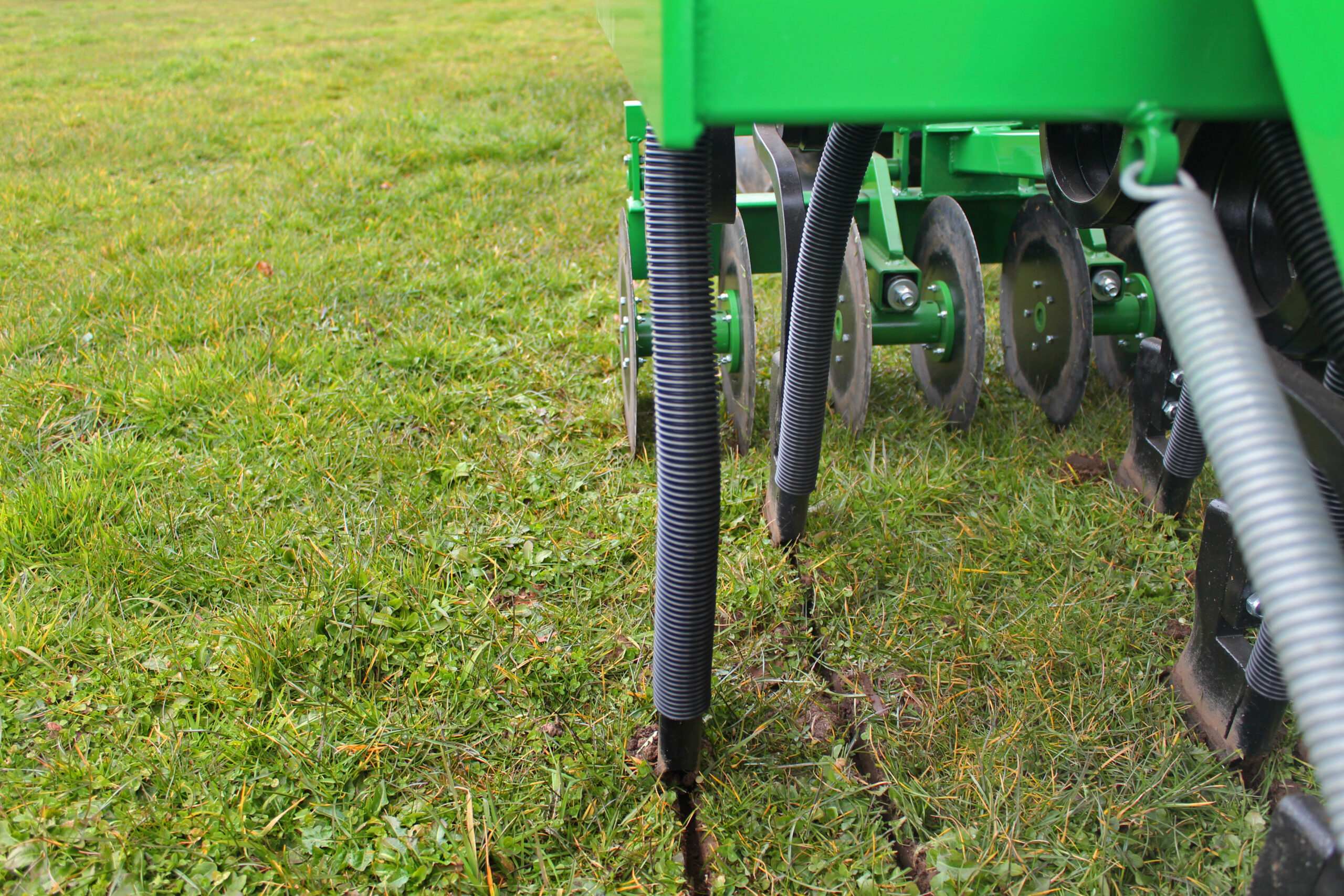Tines and coulters direct grass drilling