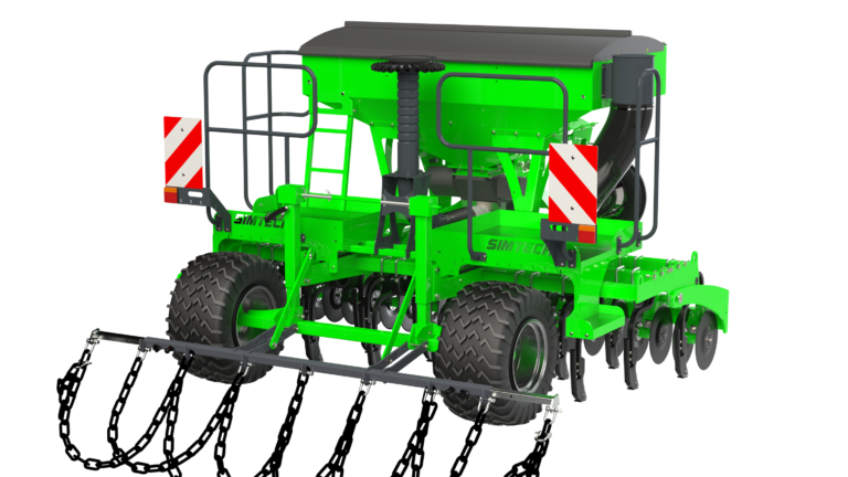 3D render rear view of TSG-300SP grass seeder